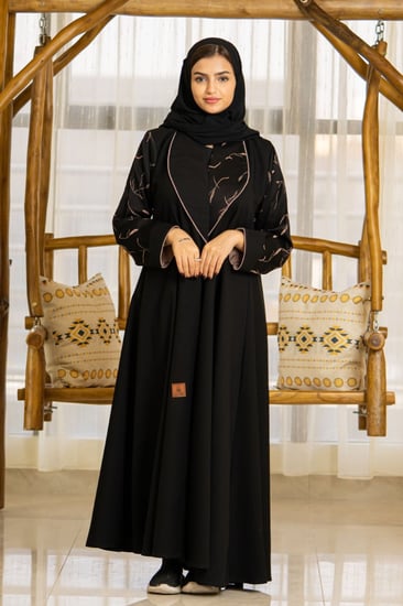 عبايات شتويةكلوش مناسبات شك خرز كرستال ملونه ساترة دوامات جاكار عباية