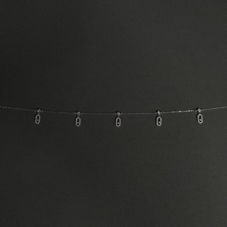 خلخال فضة - عيار 925 - تصميم الماس مميز - رمز المنتج 5003