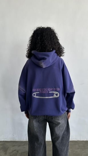 هودي بنفسجي washed oversize
