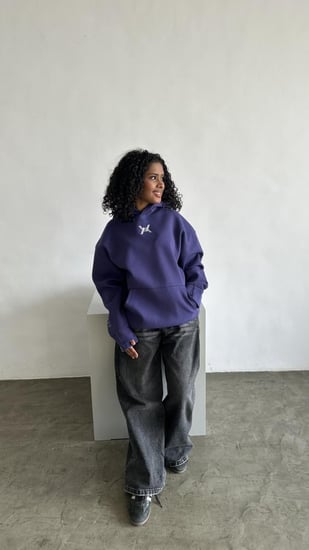 هودي أزرق 2 oversize