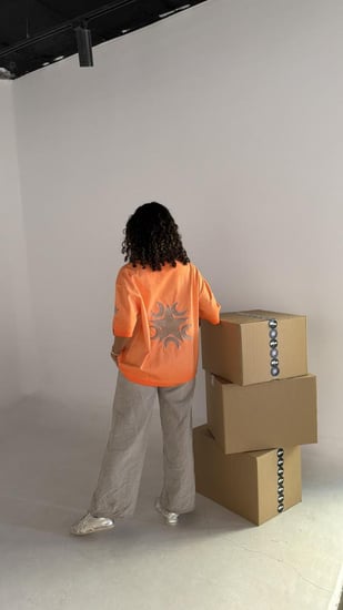 Orange Shirt Oversize