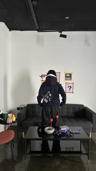 هودي دبل كاب كحلي  oversize