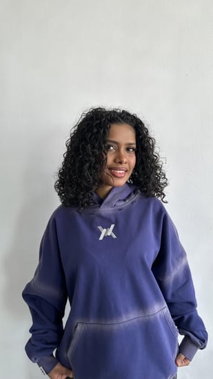 هودي بنفسجي washed oversize