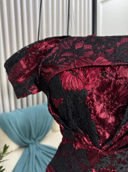 فستان سهره دانتيل عودي واسود