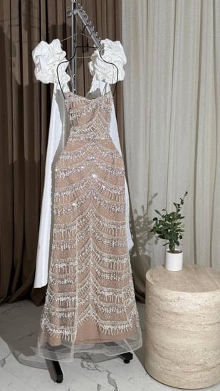 فستان سهره  فخم بيج