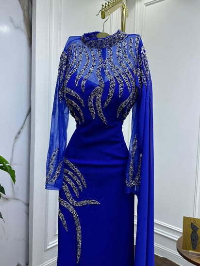 فستان سهره   موف & وازرق