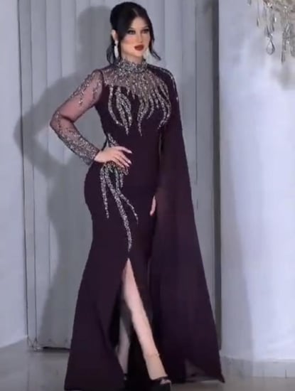 فستان سهره   موف & وازرق