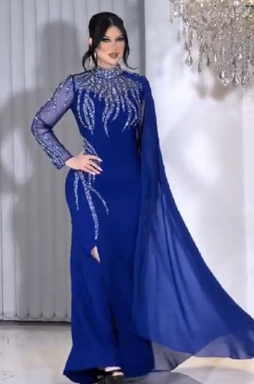 فستان سهره   موف & وازرق