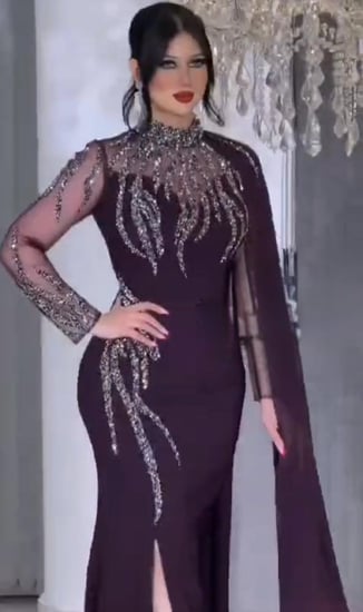 فستان سهره   موف & وازرق