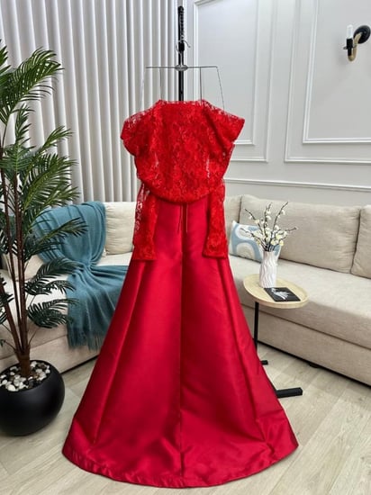 فستان سهره احمر راقي