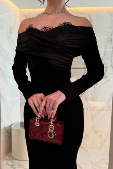 فستان سهره مخمل اسود