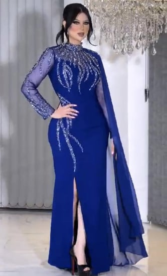 فستان سهره   موف & وازرق