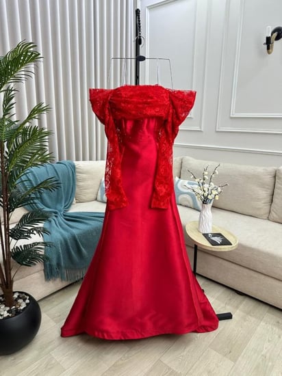 فستان سهره احمر راقي