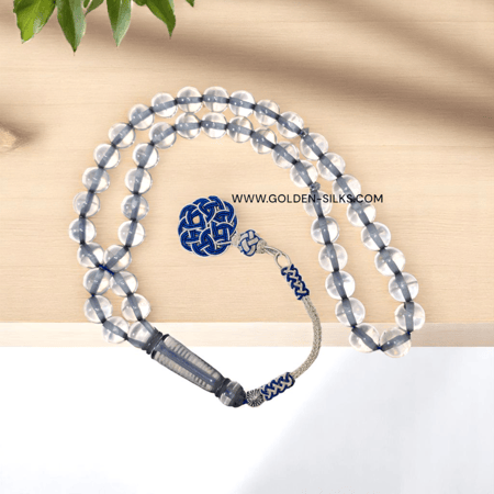 سبحة بكالايات دندوشة (نحاس) سماوي شفاف