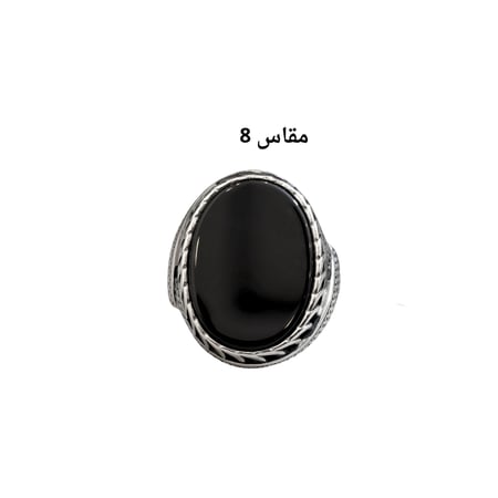 خاتم فضة اسود نقش تركـي م  8