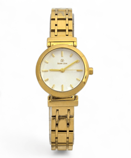 ساعة يد ذهبية نسائية – تصميم عصري بلمسة كلاسيكية