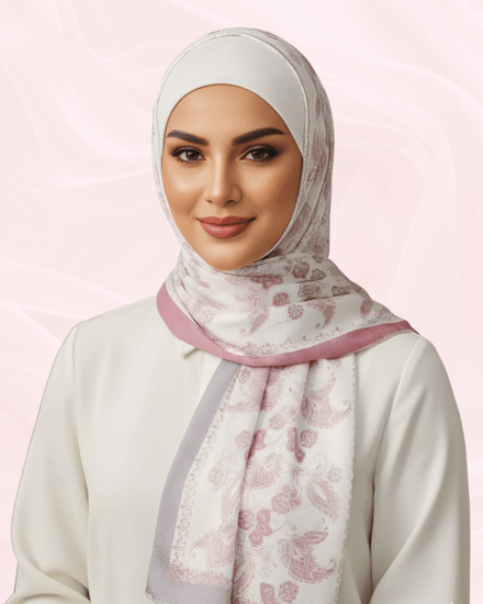 حجاب قطن ستريتش مقلّم ديجيتال