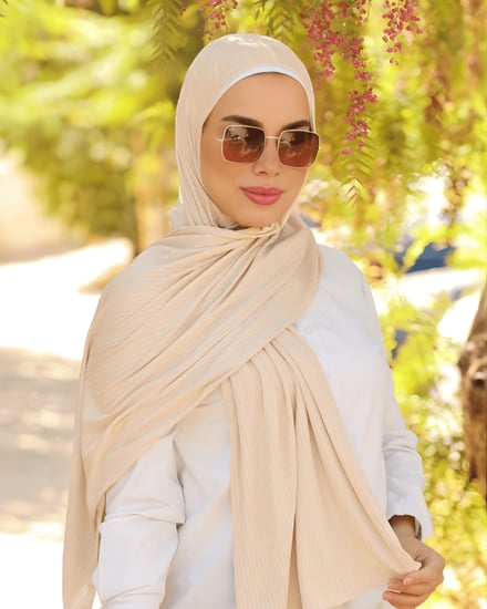 حجاب قطن كويتي مقلم