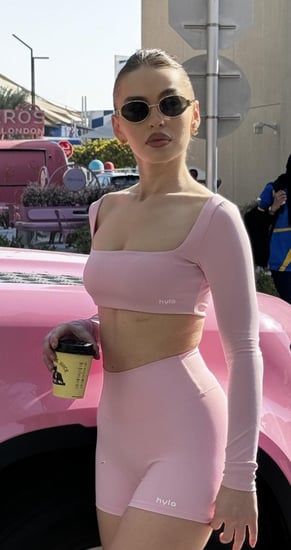 Pink - padded yoga top