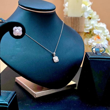 ود نصف طقم فضه 925 قلاده و خاتم واقراط