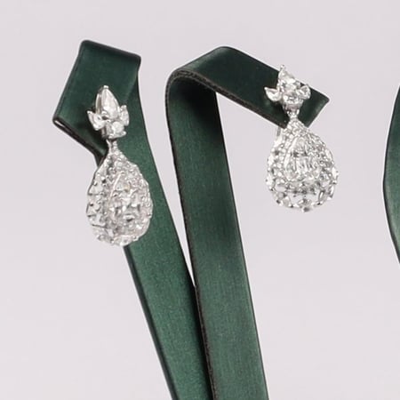 اقراط نصف طقم قطره نور فضه 925