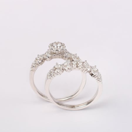 خاتم تونز بديل الالماس فضه عيار ٩٢٥ اسم النتج وصال القلوب