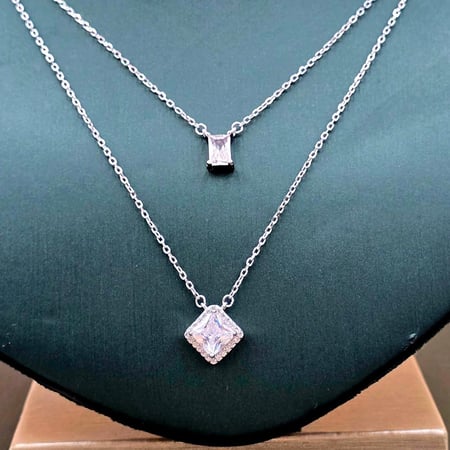 بريق الماس قلاده فضه 925