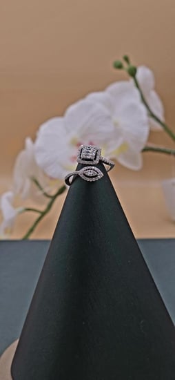 الابداع خاتم فضه 925 بديل الالماس