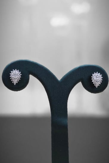 عنقود اقراط فضه 925 بديل الالماس حلق