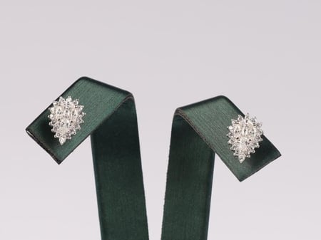 عنقود اقراط فضه 925 بديل الالماس حلق