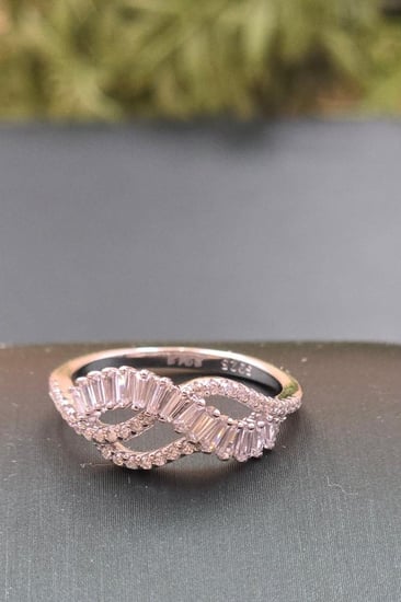 امواج الجمال خاتم فضه 925 بديل الالماس