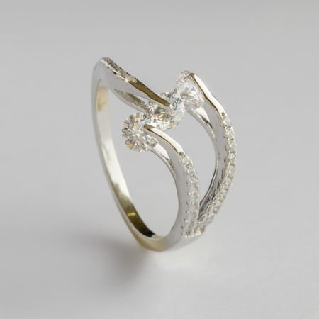 رقة اللقاء خاتم فضه 925 بديل الالماس