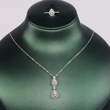 قلادة وخاتم طقم ضياء فضه 925