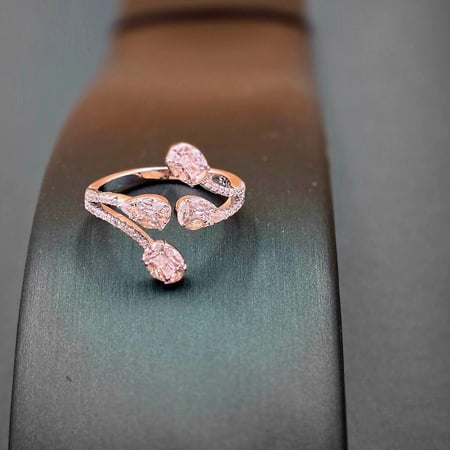 قطرات الندى خاتم فضه 925 بديل الالماس