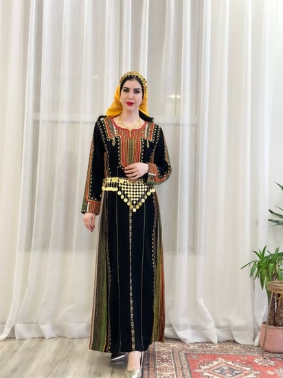 ثوب عسيري اسود رقم 34