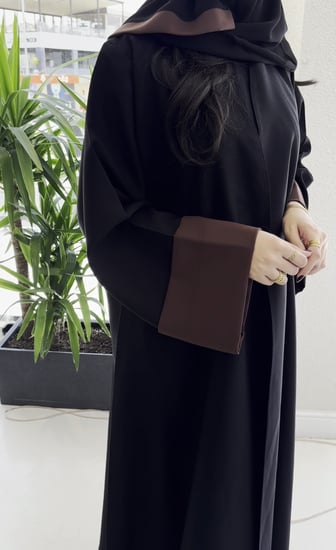 عباية نص كلوش بلمسة بنية فاتنة-810