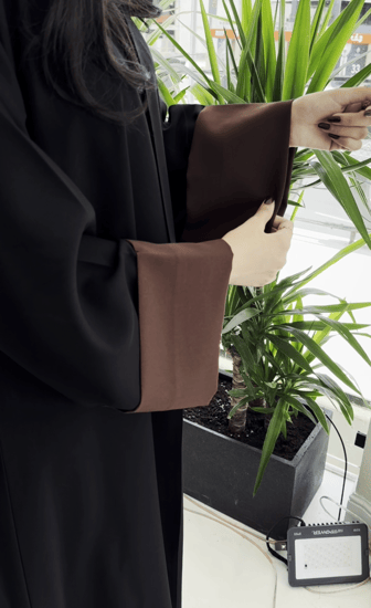 عباية نص كلوش بلمسة بنية فاتنة-810