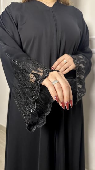 عباية نص كلوش بتدخيلة عريضة-962