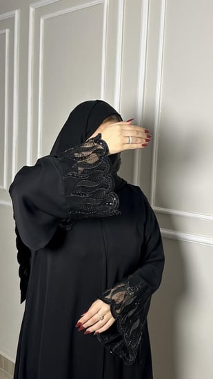 عباية نص كلوش بتدخيلة عريضة-962