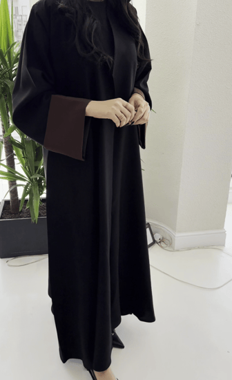 عباية نص كلوش بلمسة بنية فاتنة-810