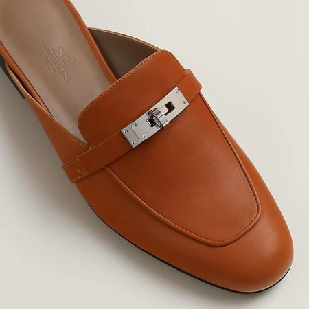 Hermes Black Leather Oz Mule