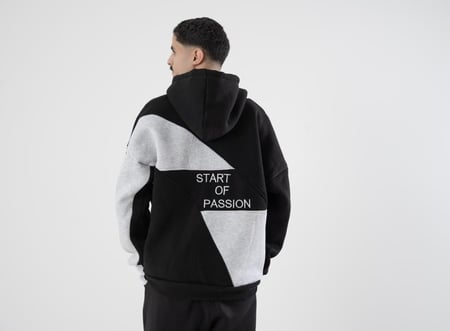 Grey and black hoodie