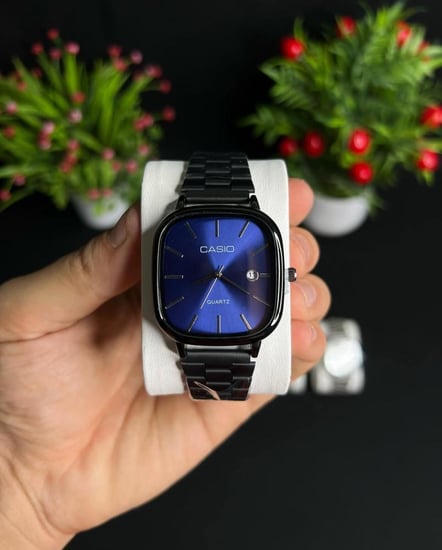 ساعة كاسيو LTP اسود مينا ازرق