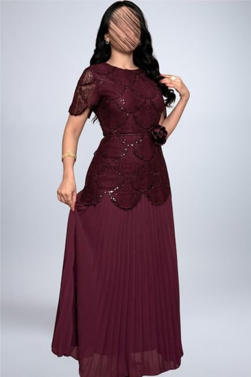 فستان روز بلوم الميدي – Burgundy Elegance