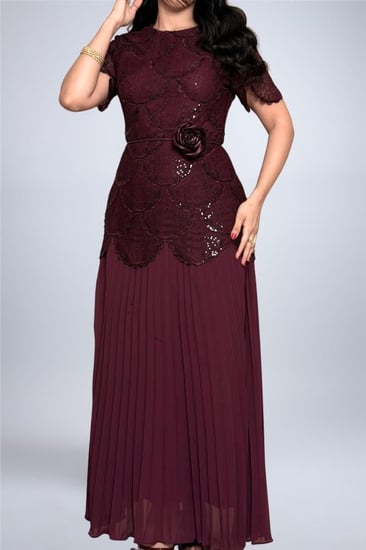 فستان روز بلوم الميدي – Burgundy Elegance
