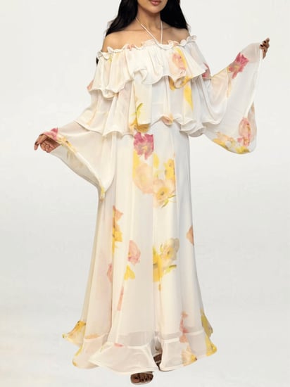 فستان شيفون خفيف مزدان