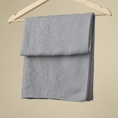 طرحة غصن مطرزة  رصاصي