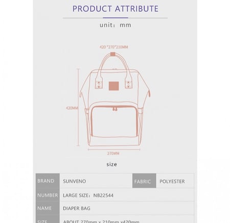 شنطة كبيرة لاغراض الطفل ماركة صن فينو
