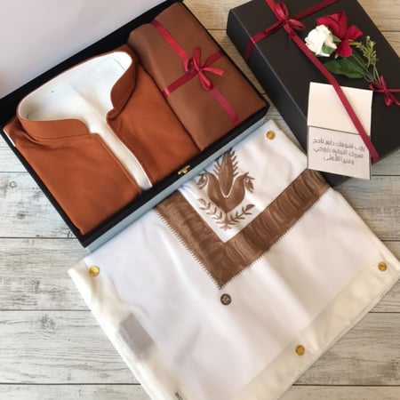 طقم جفنشي رجالي شتوي (قماش+شال كشميري+سديريه)