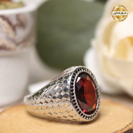 هديه خاتم رجالي فضه مع زركون